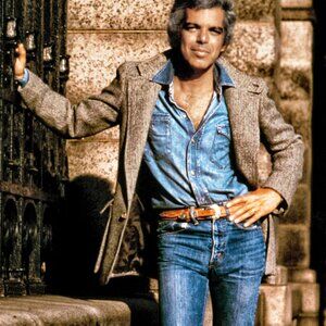 Ralph Lauren Vintage Classic chambray denim jean work shirt 15 1/2 34